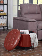 Convenience Concepts Designs4Comfort Storage Ottoman, Burgundy Faux Leather