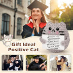 Graduation Gifts Positive Quote Behind You All Your Memories,Crochet Animal Cat for Daughter Son Friends Sister Students Graduation from School,Emotional Crochet Support Cat
