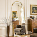 Full Length Mirror, 58"x18" Arched Full Body Mirror, Oversized Floor Mirrors, Leaning Free Standing Mirrors, Hanging Mounted Large Mirrors for Bedroom Dressing Room, Cloakroom, Gold