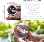 HDCRYSTALGIFTS 3D Laser Butterfly Crystal Ball Paperweight Glass Sphere Figurines Decorative Balls Gift (60mm)