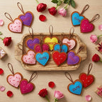 Tatuo 24 Pcs Valentines Felt Heart Ornaments for Tree Decorations Felt Conversation Heart Ornaments Colorful Hanging Valentines Day Tree Decor for Home Decor Party Decoration DIY Crafts
