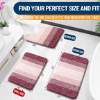 OLANLY Bathroom Rug Set 2 Piece, Soft Absorbent Microfiber Bath Mats and U-Shaped Contour Toilet Rug, Non-Slip, Machine Wash Dry, Plush Shaggy Bath Mats for Bathroom (30"x20"+24"x20", Red)