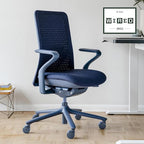 Branch Verve Chair - High Performance Executive Office Chair with Contoured Back and Adjustable Lumbar Support - High Density Foam Cushion and 3D Knit Back - Fits 5' to 6', Up to 275 lbs, Cobalt