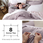 Bedsure Dusty Purple Duvet Cover Twin/Twin XL Size - 2 Pieces Prewashed Cotton-Like Extra Soft Bedding Set, Includes 1 Twin Duvet Cover 68x90 Inches with Zipper Closure & 1 Pillow Sham, No Comforter