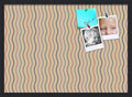 PinPix 28x20 Inch Cork Bulletin Board. This Decorative Framed Pin Board Comes with Multi Color Waves Design and a Satin Black Frame. Ideal for Home Office Decor or Message Board (PinPix-565)