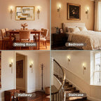 22in Gold Alabaster Wall Sconces Set of 2, Modern Brass Bathroom Sconce Light, Spanish Marble Wall Lamp, Hardwired LED Wall Lighting for Bedroom Living Room Staircase Hallway Dining Room