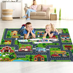 Kids Car Playmat, Kids Rug for Playroom Car Mat Town City Road Traffic Rugs, Play Mat for Floor, Extra Large Boys Kid Car Track Play Rug (Style Four, 59X 39.4 INCH)
