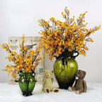 JAKY-Global Babys Breath Silk Artificial Flowers 6 Bundle Fall Stems Fake Plants Decor Wedding Party Decoration Bouquets Real Touch DIY Home Garden(Yellow Orange 6pcs)