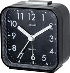 Small Battery Operated Analog Travel Alarm Clock Silent Non Ticking, Gentle Wake, Ascending Beep Sounds, Snooze,Lighted on Demand, Easy Set