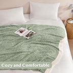 WRENSONGE Throw Blanket Cationic Dyeing Green Soft Cozy Fluffy Warm Hand Made Throw Blankets for Couch, Sofa, Chair, Bed, Camping, Picnic, Travel Lightweight Bed Blanket - 50"x60"