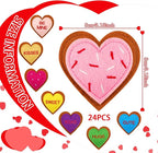 Tatuo 24 Pcs Valentines Felt Heart Ornaments for Tree Decorations Felt Conversation Heart Ornaments Colorful Hanging Valentines Day Tree Decor for Home Decor Party Decoration DIY Crafts