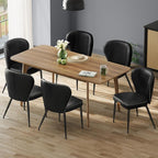 VASAGLE EKHO Collection - Dining Chairs Set of 6, Upholstered Kitchen Chairs, Comfortable Seat, Synthetic Leather with Stitching, Mid-Century Modern, Easy Assembly, Living Room Lounge, Ink Black