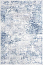 IOHOUZE Small Abstract Area Rug 2x3 Ft Entryway Rugs Washable Door Mat Indoor Entrance, Rubber Backed Throw Rugs, Printed Non Slip Floor Carpet for Foyer Front Door Sink, Light Blue White