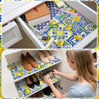 BBTO 20 Sheet Scented Drawer Liners for Dressers 15.8" x 22" Scented Fragrant Cabinet Paper Liners Non Adhesive Drawer Paper Mats for Bedroom Home Closet Shelves(Lemon)