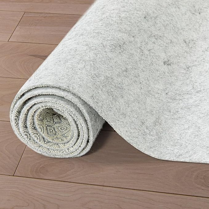 WELL WOVEN Premium 1/4" Thick Felt Rug Pad 5x7 - Non Slip Rubber Backing for Hard Floors & Carpet - Easy Cut to Size for Custom Fit - Superior Cushioning & Floor Protection Shield
