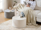 Large 22" Sturdy Ottoman Pouf for Living Room, Bedroom, Playroom, High Density Foam Filling Footrest, Side Table, Extra Seating Home College Dorm Décor Extra Firm (Beige)