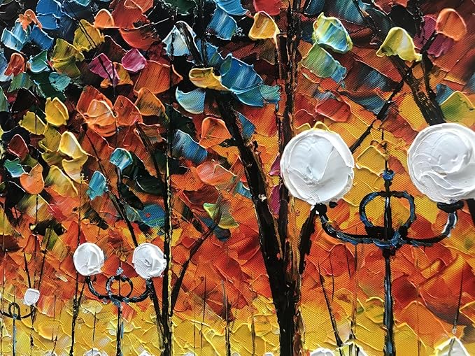 Alenoss Modern Oil Paintings on Canvas Large Wall Art 24x48 Inches Romantic Abstract Paintings Contemporary Art Colorful Artwork Wall Decor for Bathroom Living Room