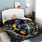Music Blanket for Girls Women Music Notes Lovers Gifts for Boys Men Lightweight Fuzzy Throw Blanket Cozy Plush Flannel Fleece Blankets for Bed Decor 50"x60"