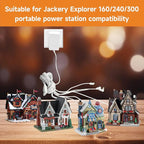 4.5V Power Adapter for Lemax Lighted Accessory 94563 94564 74707 74295 84428 94565 94566 94527 44241 64517 Christmas Micro Lighting Building Decoration(White,8 Output,Bend)