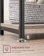 VASAGLE Side Tables Set of 2, Small End Table, Nightstand for Living Room, Bedroom, Office, Bathroom, Greige and Black ULET272B02