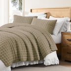 WDCOZY Twin Quit Size Bedding Sets with Pillow Sham, Lightweight Soft Bedspread Coverlet, Quilted Blanket Thin Comforter Bed Cover for All Season, 2 Pieces, 68x90 inches, Taupe