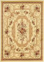 Rugs.com Chateau Collection Rug – 8' x 11' Cream Medium Rug Perfect for Living Rooms, Large Dining Rooms, Open Floorplans