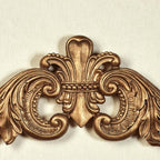 Salvatar Wall Art Topper | Large, Wide Doorway Design | Antique Aged Gold Metallic Finish | Openwork Acanthus Leaf Scrolls with Ornate Fleur De Lis | Hang Alone or Above A Door, Window, or Artwork