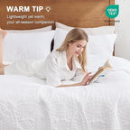 Love's cabin Oversized King Size Quilt Bedding Set White Bedspreads - Oversized King Lightweight Bedspread Comforter - Coin Pattern Coverlet for All Season - 3 Pieces (1 Quilt, 2 Pillow Shams)