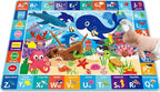 Baby Play Mat for Floor, ABC Kids Play Mat, Sea Animals Kids Rugs for Girls and Boys Playroom, Foldable Rug for Baby Toddler Infants Crawling Playing (Blue, 59X39.4 INCH)