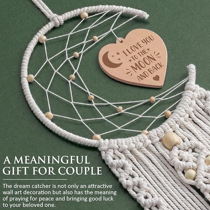 Wife Gifts for Christmas from Husband, for Her Decoration Dream Catcher with Heart Pendant, Birthday Anniversary Couples Gift for Her Girlfriend Women Wedding Boho Home Décor