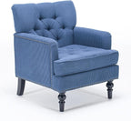KEIKI Tufted Upholstered Accent Chair for Bedroom and Living Room, Corduroy Fabric Armchair with Plush Foam Seat, Solid Wood Frame, Classic Club Chair for Reading and Relaxing