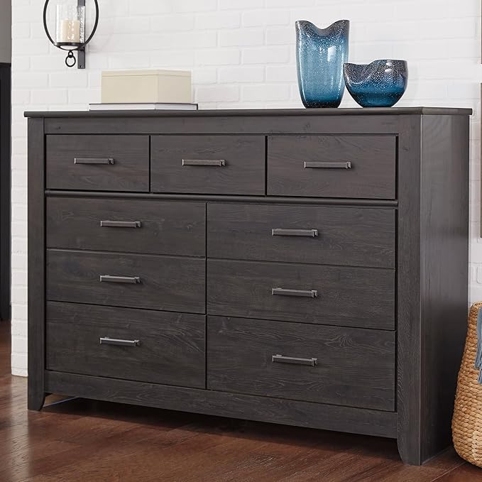 Signature Design by Ashley Brinxton Urban Contemporary 7 Drawer Dresser, Charcoal