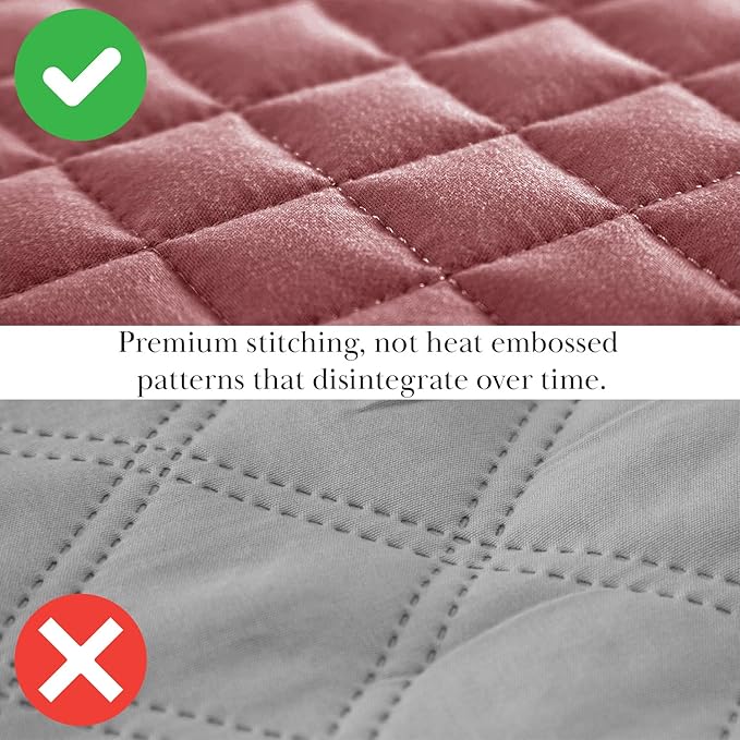 Southshore Fine Living, Inc. Oversized King Quilt Bedding Set with 2 Pillow Shams, Marsala Coverlet, King Size/California Bedspread, Soft Microfiber Bedding, Easy Care, Machine Washable, Marsala