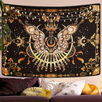 CHDGDHC Butterfly Moth Tapestry,Hippie Floral Aesthetic Wall Tapestries, Psychedelic Aesthetic Decor, Large Tapestry for Bedrooms, Living Rooms, and Dorms-47.64x35.43 Inch