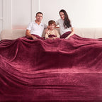 Oversized King Fleece Blanket 120x120 Inches, Seamless Soft Cozy 3D Jacquard Flannel Blanket 10'x10' Extra Large for Bed, Sofa, Couch, Travel & Camping, California King Throw, Burgandy Red Leaf
