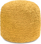 Anji Mountain 100% Handmade & Handcrafted Comfortable Home Décor Pouf Ottoman Footrest for Living Room, Bedroom, Nursery, Kidsroom, Patio Furniture - (22" x 22" x 17" - Mustard)