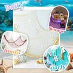 Nautical Fish Net Decor Set of 2 – Natural Cotton Beach & Ocean Party Decoration