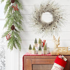 Winter Birch Pinecone Wreath - 26 Inch Winter Front Door Wreath with Pinecone Needle for Front Door or Indoor Home Wall Window Christmas Decor