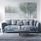 ZENPEE Grey and Blue Tree of Life Wall Art, Large Nature Wall Decor for Bedroom, Office, or Dining Room, Cuadros para Comedor Elegantes y Modernos, 24" x 48"