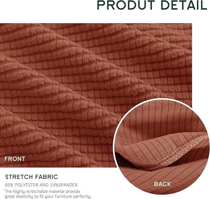 Hokway 2 Piece Couch Cushion Slipcovers Stretch Reversible Cushion Replacement Slipcovers Sofa Cushion Covers(Brick, 2)