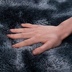 Small Area Rug, 2x3 Rug for Bedroom Shaggy Throw Rugs for Dorm Rug, Soft Tie Dyed Carpet for Kids Room, Plush Non-Slip Fluffy Bedside Rug for Home Decor Aesthetic, Blue Grey