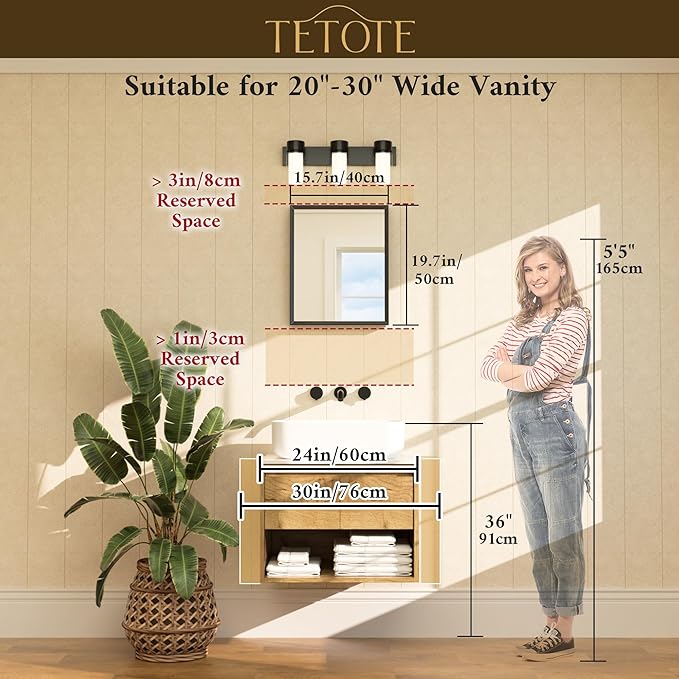 TETOTE Brushed Nickel Mirror 16" x 20" Rectangle Beveled Frame Bathroom Vanity Mirror for Over Sink Brushed Nickel, Tempered Glass, Stronger Frame, Modern Farmhouse Bathroom, Bedroom, Entryway
