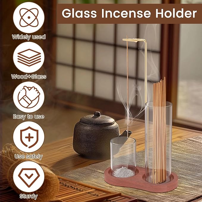 2 in 1 Incense & Candle Holder, Hanging Incense Burner, Incense Holders and Burners, Fragrance Holder Organizer with Ash Catcher for Meditation Yoga Spa Home Decor (Vintage Color)