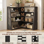 Armocity Book Shelf - Small Expandable Ladder Shelf, Short Corner Bookshelf for Small Spaces, 5 Tier Wood Narrow Bookcase, for Living Room, Bedroom, Entryway, Grey Oak