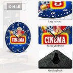 SPUNKER Wall Clock,Cinema Theme Wall Clocks,Movie Time Popcorn Battery Operated Wall Clock Silent Non-Ticking Decorative for Home Kitchen Bathroom Living Room Bedroom Office 10 Inch