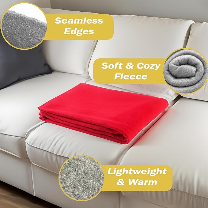 48 Bulk Pack Fleece Throw Blankets, 50x60 Soft for Home, Office, Wedding, Gift, Camping (Assorted)