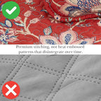 Southshore Fine Living, Inc. Oversized King Quilt Bedding Set, Jacobean Willow Floral Quilt Set with 2 Matching Pillow Shams, Lightweight California King Bed Spread, Soft Microfiber Fabric, Red