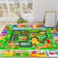 Kids Rugs for Toy Cars Playroom 110"×78.7" ABC Farm Life Road Traffic Kids Car Road Rugs Village Map Play Mat for Toddlers Boys Room Family Tummy Time Playtime Learning Carpet
