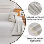 HAOMAIJIA Non Slip Couch Cover Sofa Covers for 2 Cushion Couch Washable sectional Couch Covers for Dogs pet Furniture Protector Couch Cover Blanket for Living Room (Off White, 71"x102")