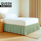 Utopia Bedding Queen Elastic Bed Ruffle - Easy Wrap Around Ruffle - Microfiber Bed Skirt with Adjustable Elastic Belt 16 Inch Tailored Drop - Hotel Quality Bedskirt, Fade Resistant (Queen, Sage)